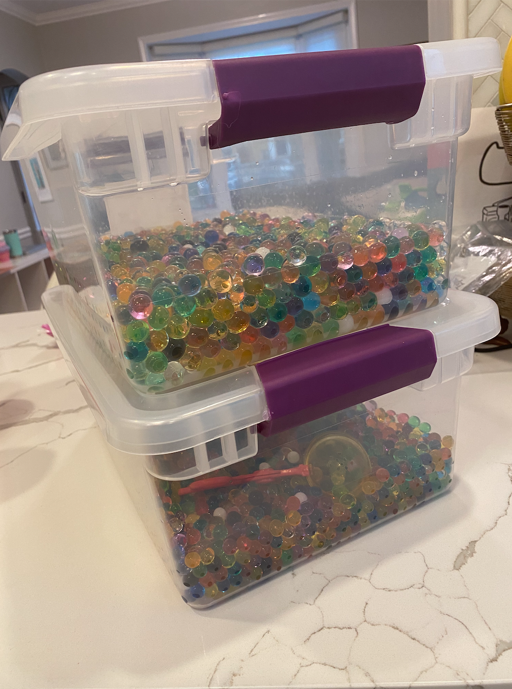 water beads sensory bins